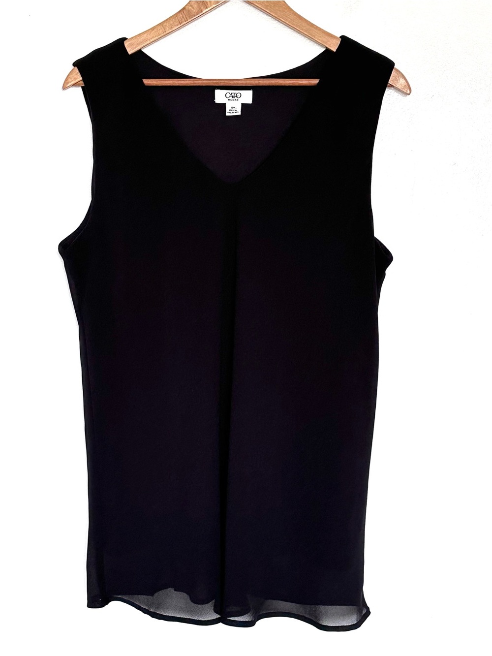 Cato Plus Shirt Women’s Size 18W Black Sleeveless V Neck Pullover Lightweight